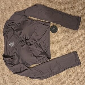 Klassy Network Gray Twist Front Blouse